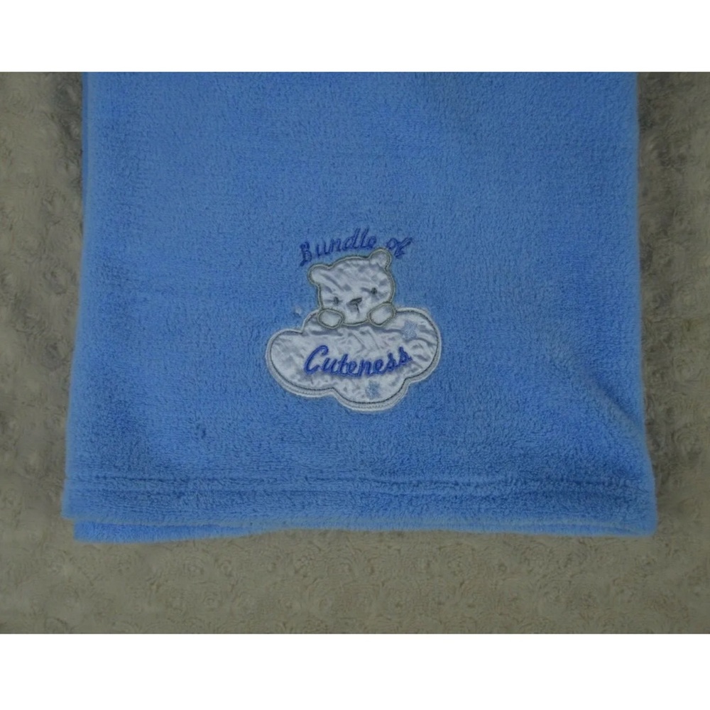 Baby Starters Bundle of Cuteness Teddy Bear Baby Blanket Blue White Stars Lovey